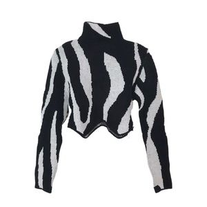 Zebra Print Sweater Top, New